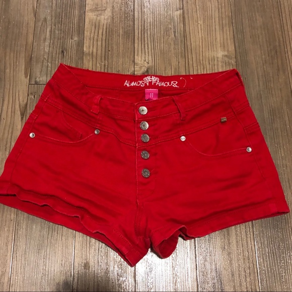 High Rise Red Shorts - Picture 1 of 5